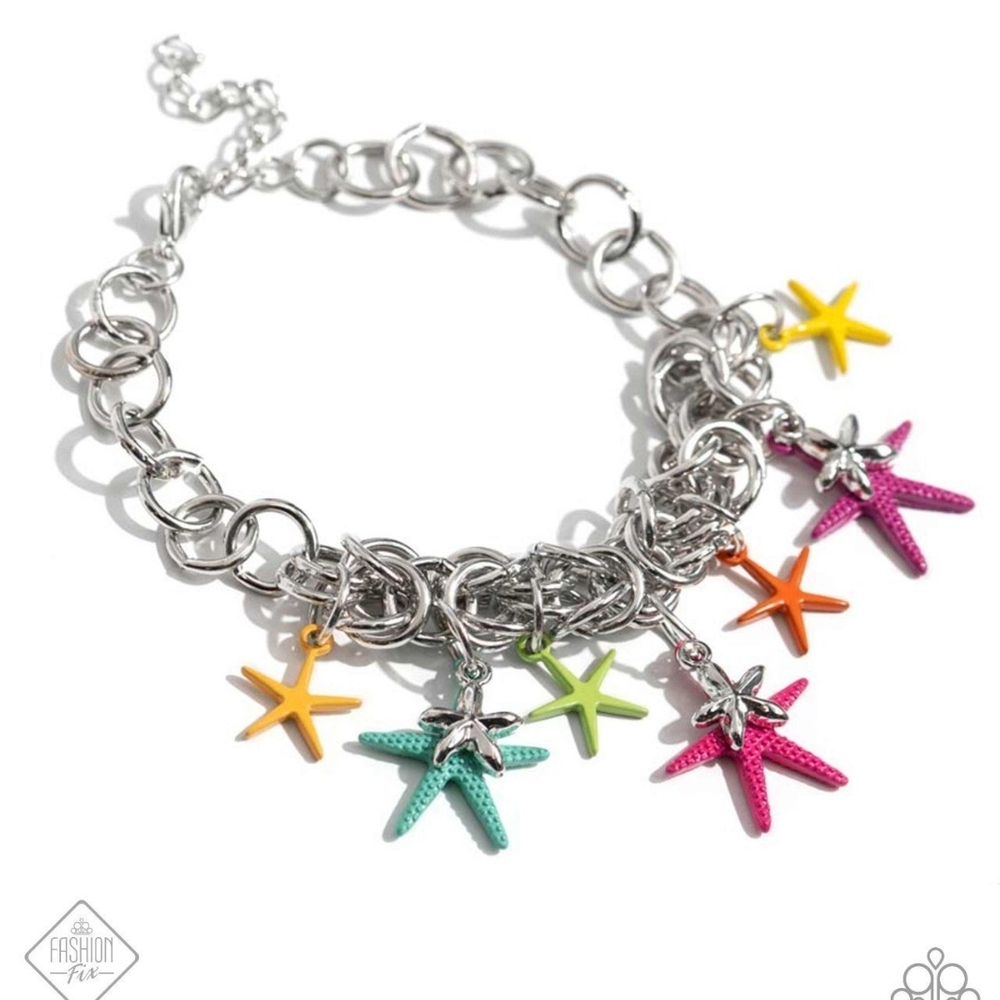 Colorful Starfish Charm Bracelet Dancing With The STARFISH Multi Metalliac